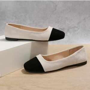 SHEIN Square Toe Two-Tone Ballet Flats Sz 41